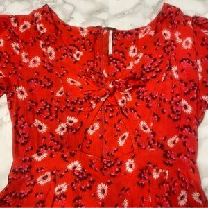 Free People Jinx Romper in Red Combo